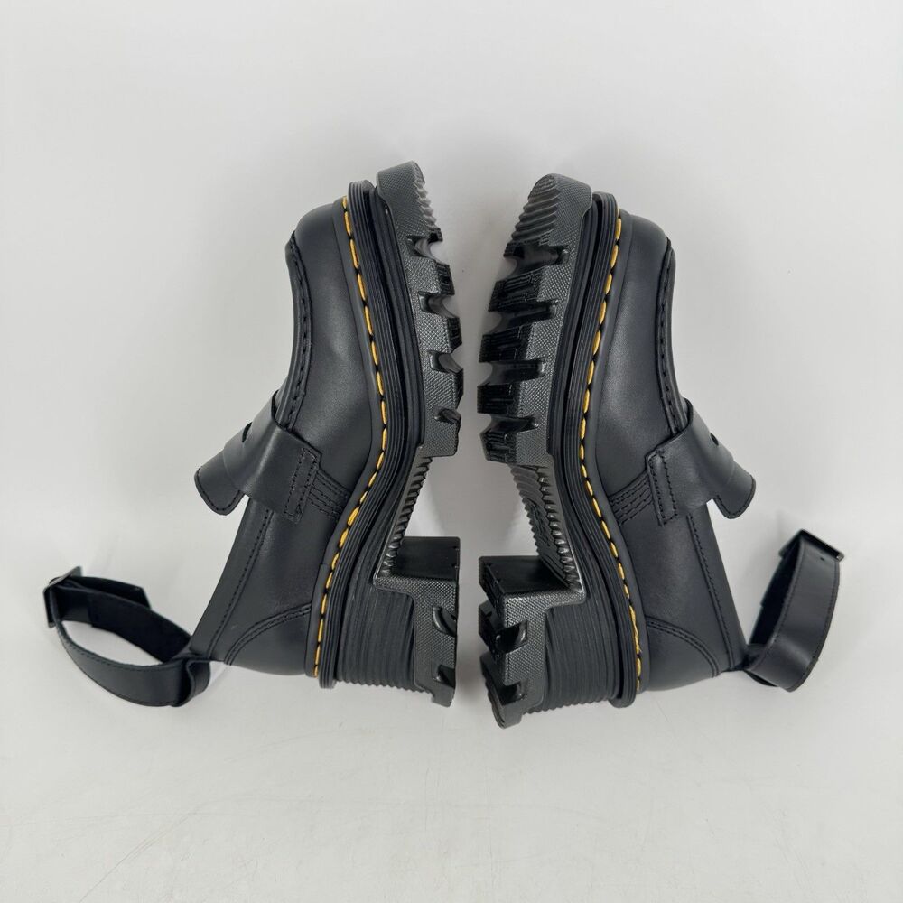 Dr. Martens Corran Loafer Women’s 6 Black Leather Heeled Buckle Shoes New - Picture 7 of 8